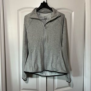 Nike Dri-FIT Full Zip Jacket with pockets and thumbholes Gray Medium M